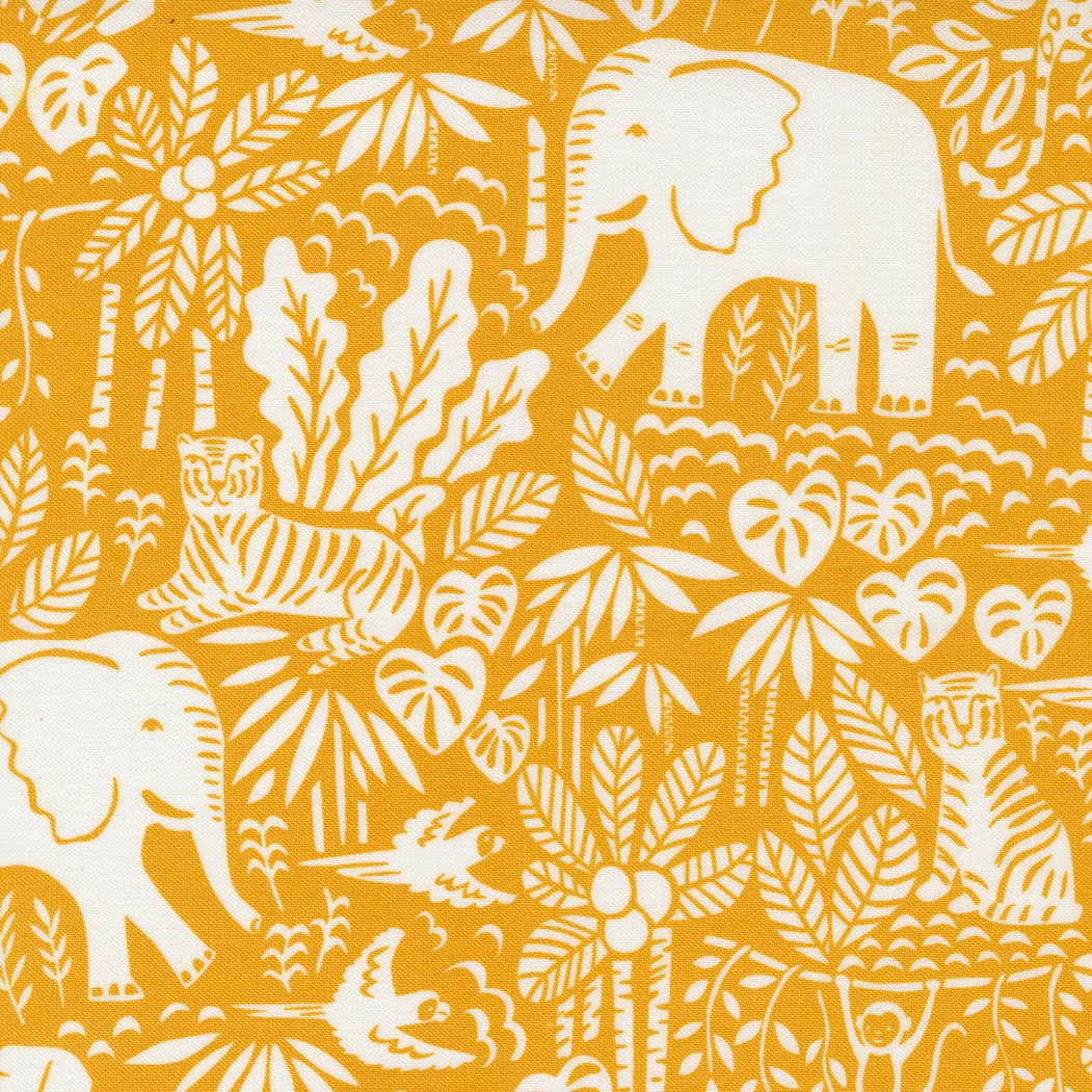 Jungle Paradise Dark Yellow Elephant