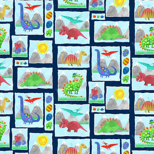 Dinosaur Kingdom Block Print