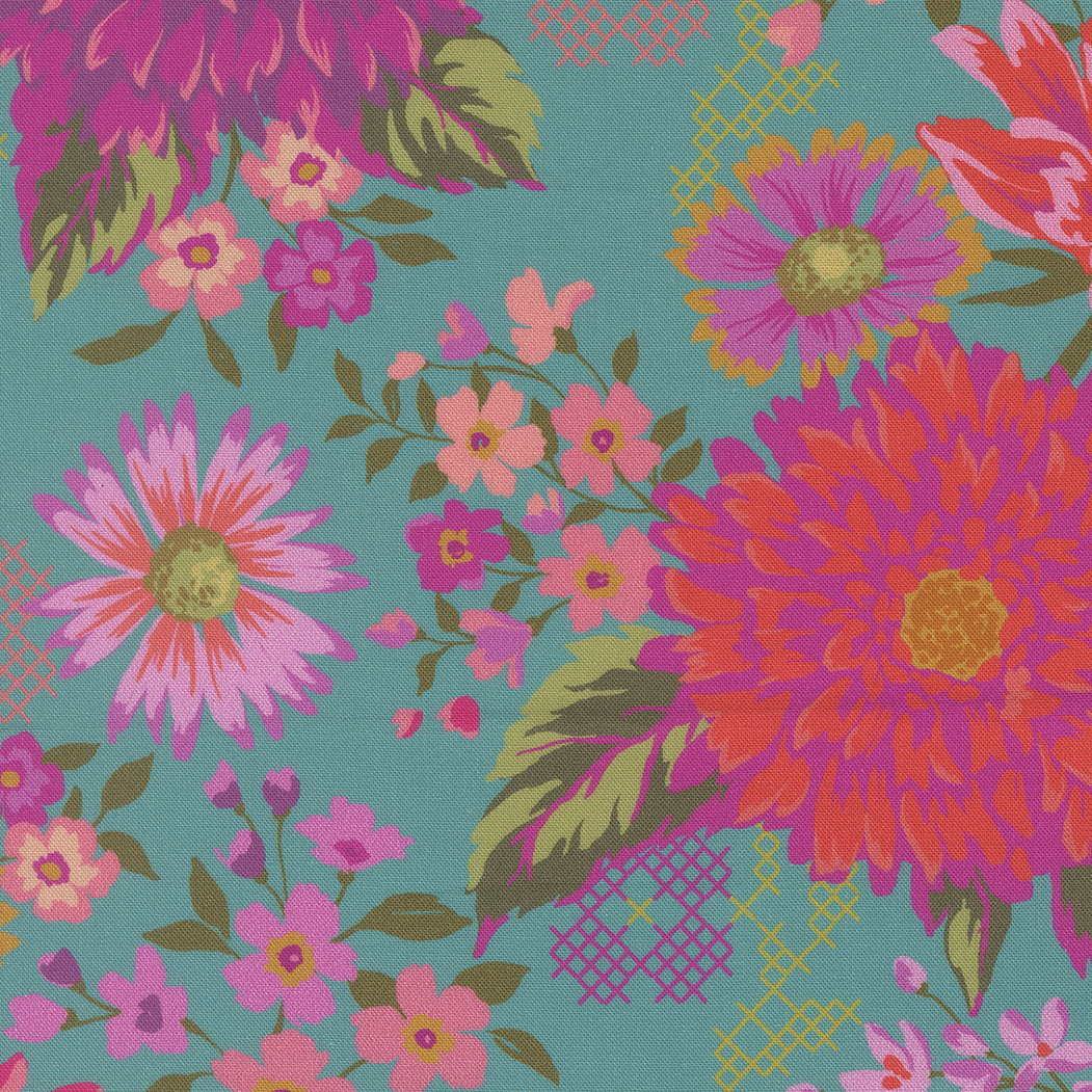 Parlor Green Pink Fab Floral
