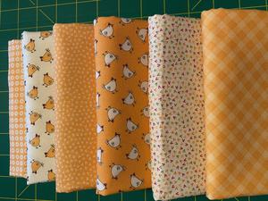 Spring Chicken Yellow FQ Bundle - 6 FQ's. Product thumbnail image
